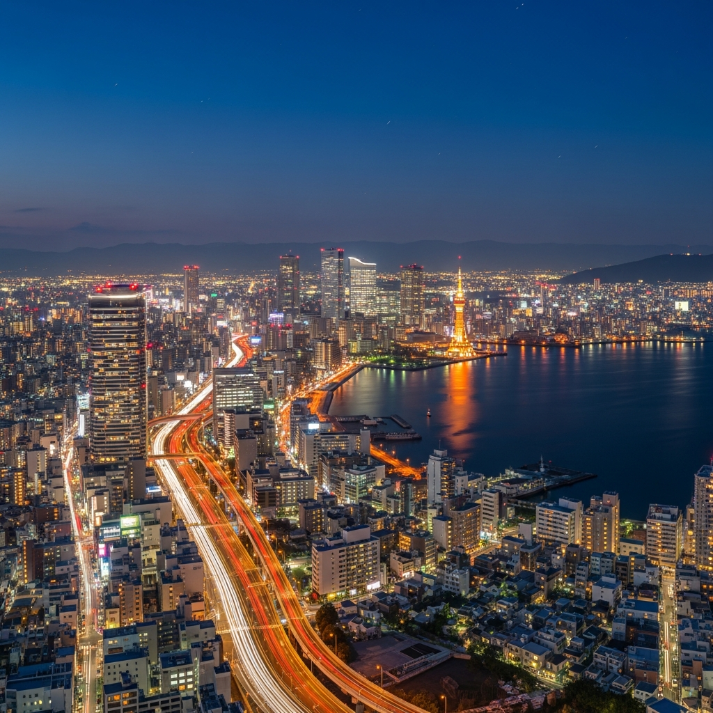 福岡の夜景と街並み