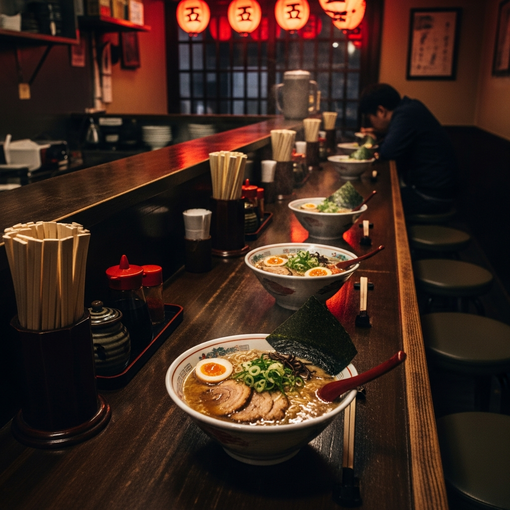 深夜のラーメンカウンター
